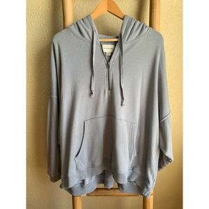 American Eagle Dusty Blue Quarter Zip Sweatshirt - XL